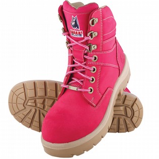 pink steel toe rubber boots